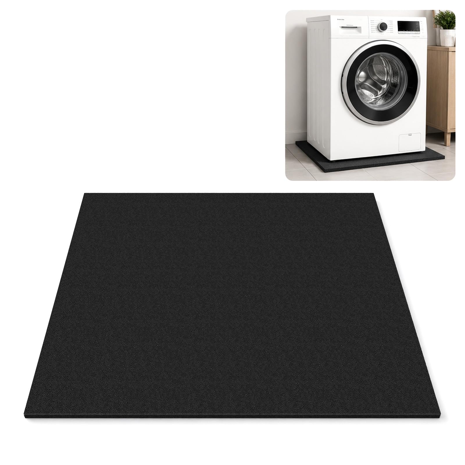 THMINS 1er-Pack Anti-Vibrationsmatten für Waschmaschinen, 60 x 60 x 1 cm | 60 x 60 x 1 cm; Zuschneidbar; Vibrationsdämpfende Unterlage; Für Waschmaschinen, Trockner und Fitnessgeräte