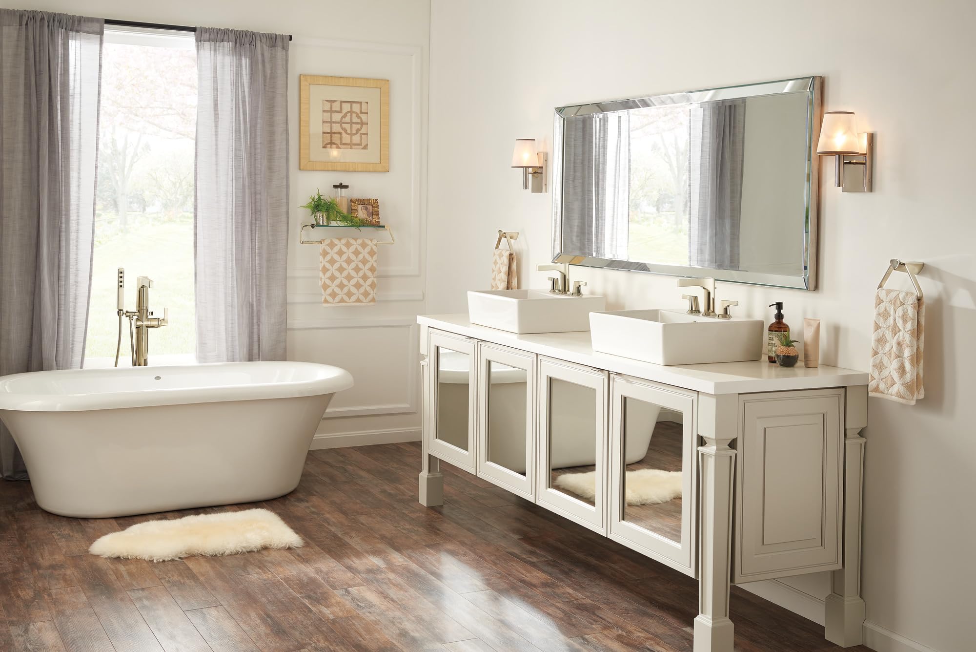 Delta Zura Freestanding Tub Faucet with Hand Held Shower, Polished