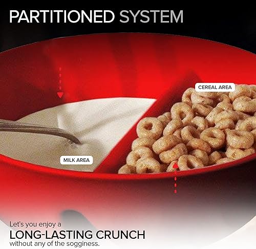 Miniatura 2 de Just Solutions Crunch - Cuenco para cereales antiempañamiento, mantiene los cereales crujientes, sin BPA, apto para microondas, helado, cobertura, 1