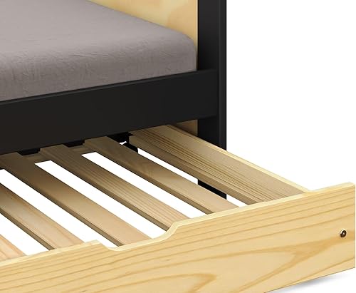 Miniatura 7 de Urban Home Furniture Stella - Sofá cama de madera de pino con panel curvado con nido, cama de día tamaño individual con nido extraíble y soporte de