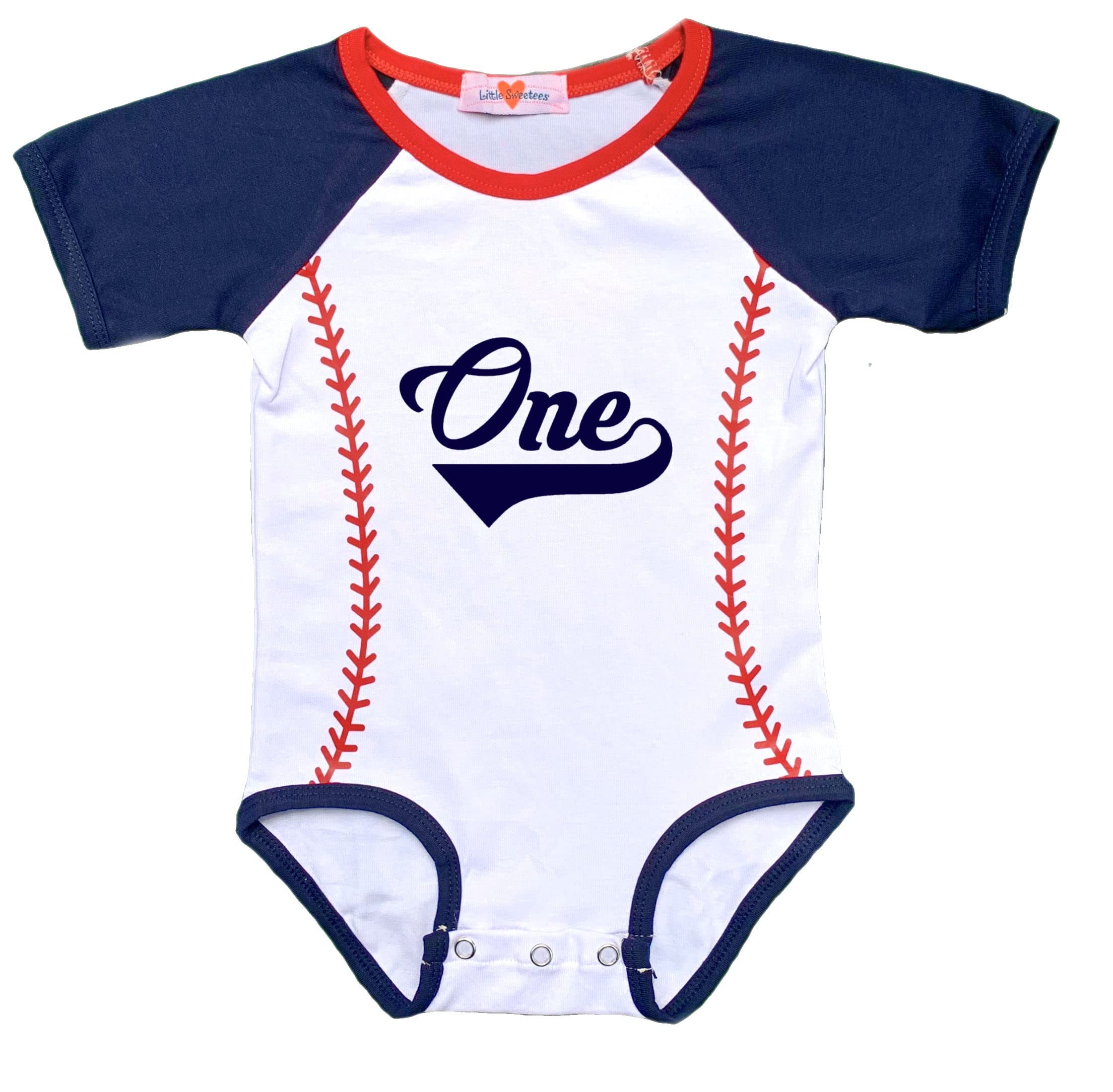 First 1st Birthday Boy Girl Baseball Bodysuit Outfit Set ONE bb2_3