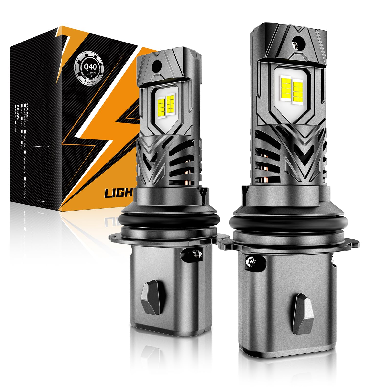 Auxbeam 2026 9004 HB1 Fog Lights White Powersport Lights Offroad 30000LM