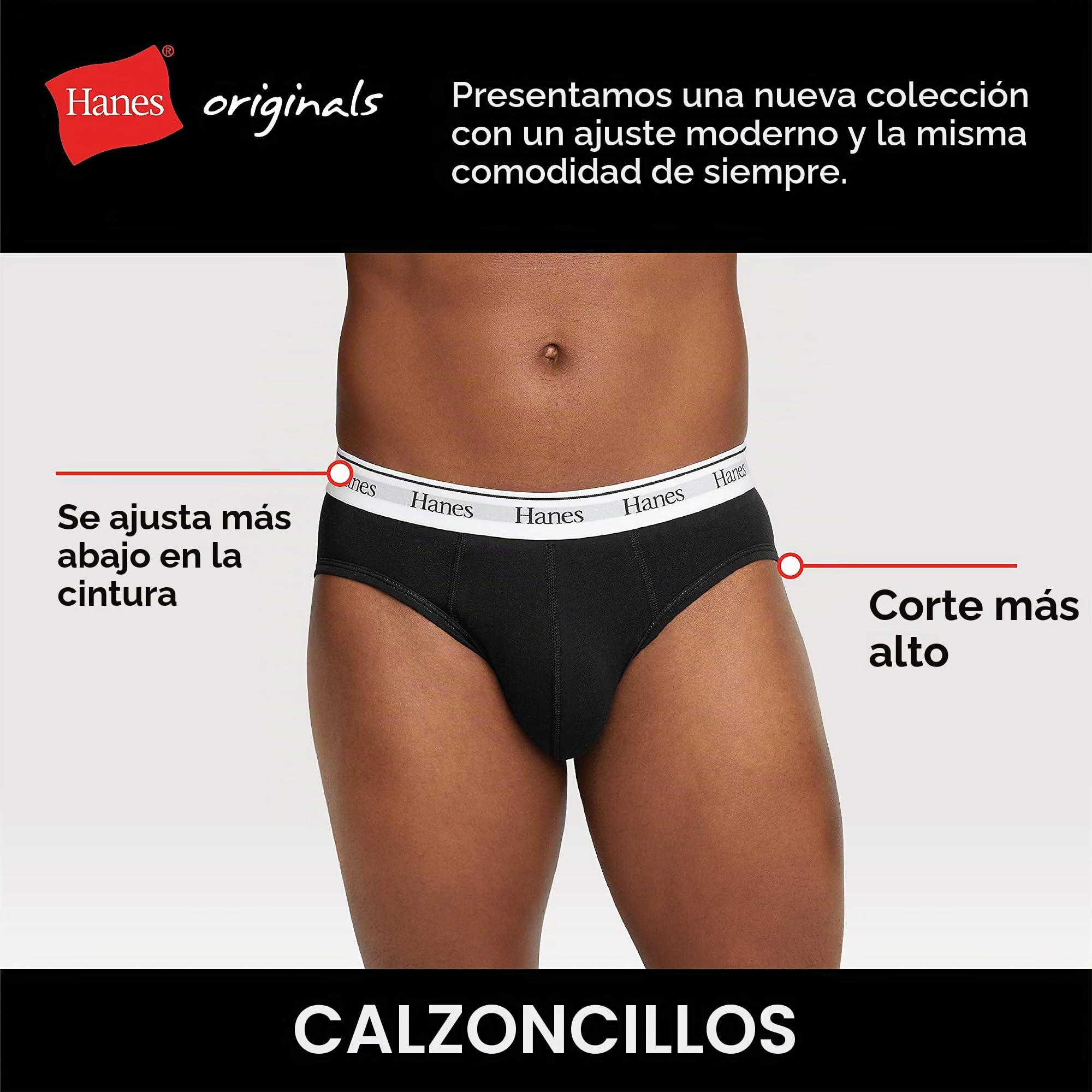 Hanes Originals - Paquete de Calzoncillos de Algodón Elástico Que Absorbe La Humedad para Hombre, Paquete de 3 Ropa Interior Hombre (Pack de 3)