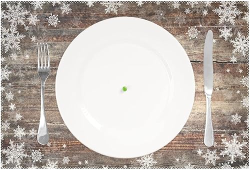 Miniatura 8 de Wusikd Merry Christmas - Juego de 6 manteles individuales de diseño de búfalo de camión rojo de Navidad, mantel individual antideslizante resistente