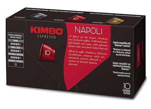 Miniatura 3 de Kimbo Cápsulas Espresso Napoli Nespresso, 100% café arábica (paquete de 50 cápsulas)