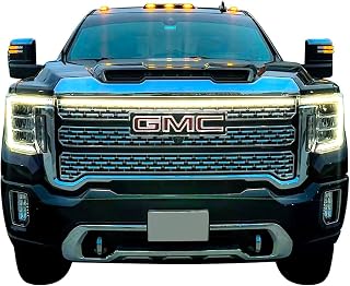 LED Grill Light Power Bar for 2020-2023 GMC 2500/3500 Denali (Black Anodized Frame with Plug & Play Harness)