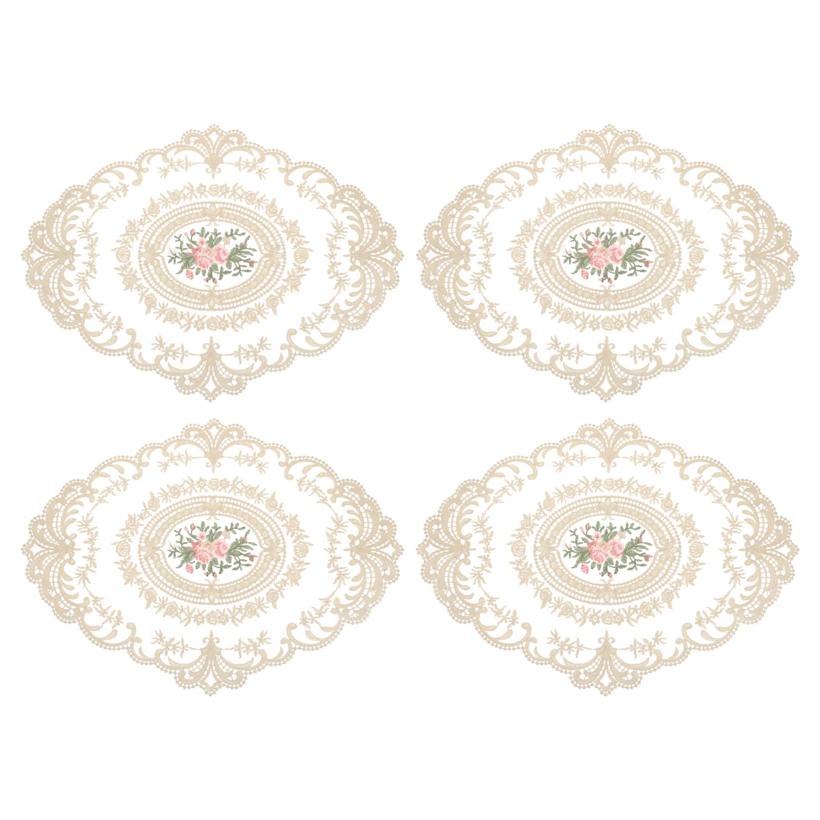 Set de table ovale brodé antibruit uxcell napperon dentelle protège table en bois