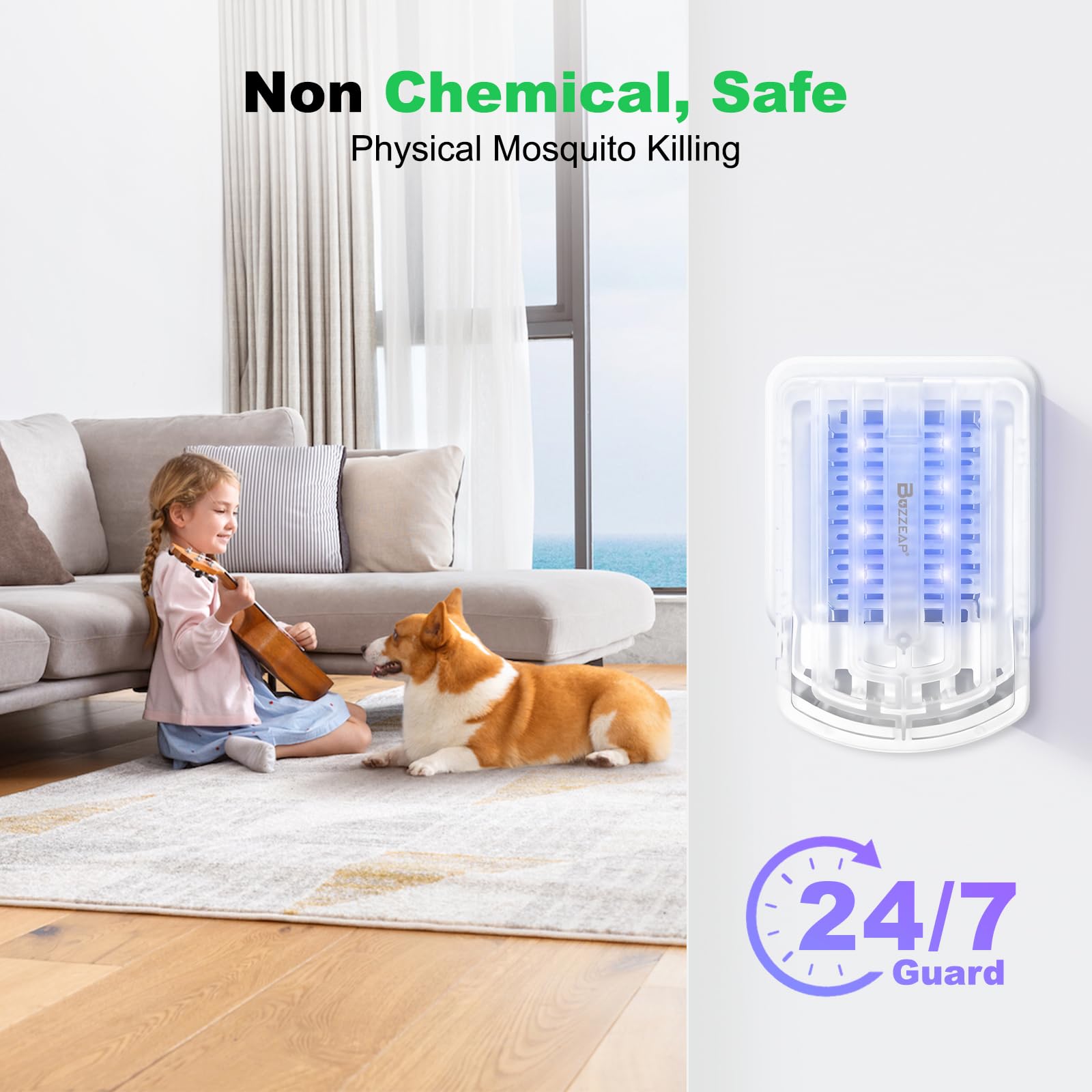Anti Moustiques Electrique, 2 Pièces Tueur Lampe UV, Prise Anti-Moustiques Électrique, Piège à Mouches Intérieur, Attrape pour Mouches, Insectes, Mites