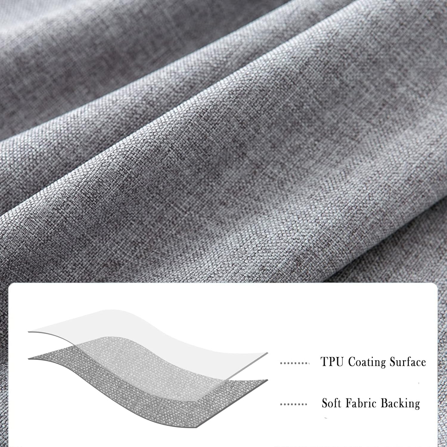 Jeloris Round Waterproof Tablecloth Spill-Proof and Stain Resistant Table Cloth Wrinkle Free Washable Decorative Fabric Table Cover for Kitchen, Dining, Parties, Buffet, Wedding(55 inch, Light Grey)