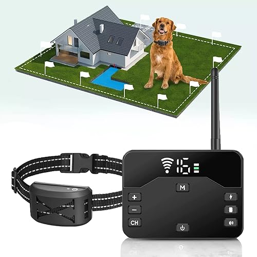 Miniatura 10 de HEXIEDEN Valla inalámbrica para perros, sistema de contención eléctrica para mascotas al aire libre, collar de entrenamiento impermeable con