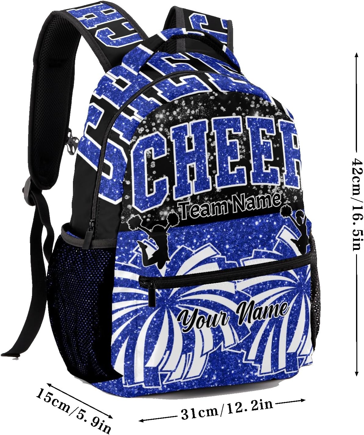 Blue Cheer Custom Cheer Backpack Cheer Bow for Cheerleader Personalized Cheerleading Backpack Bag, Cheer Coach Travel Daypack - Image 7
