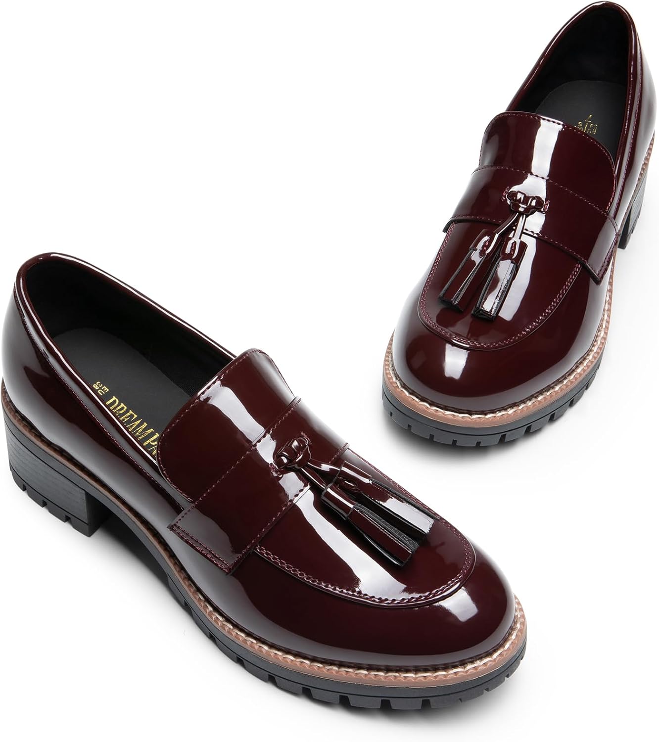 DREAM PAIRS Womens Loafers, Slip On Platform Chunky Penny Heeled Lug Sole Loafers for Women Dressy and Work, Business Casual Shoes for Women - Image 3