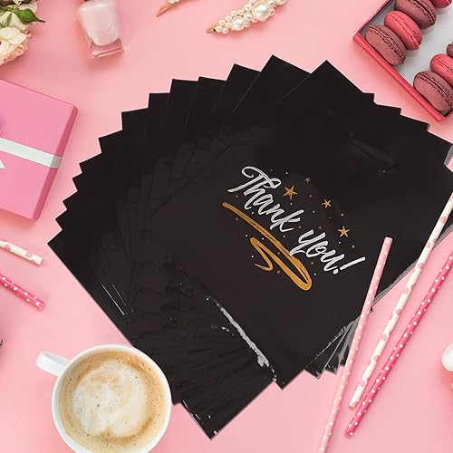 Miniatura 7 de Zwish Paquete de 100 bolsas troqueladas de agradecimiento de 12 x 15 pulgadas, bolsas de plástico reutilizables de 2.75 mil de grosor para negocios,