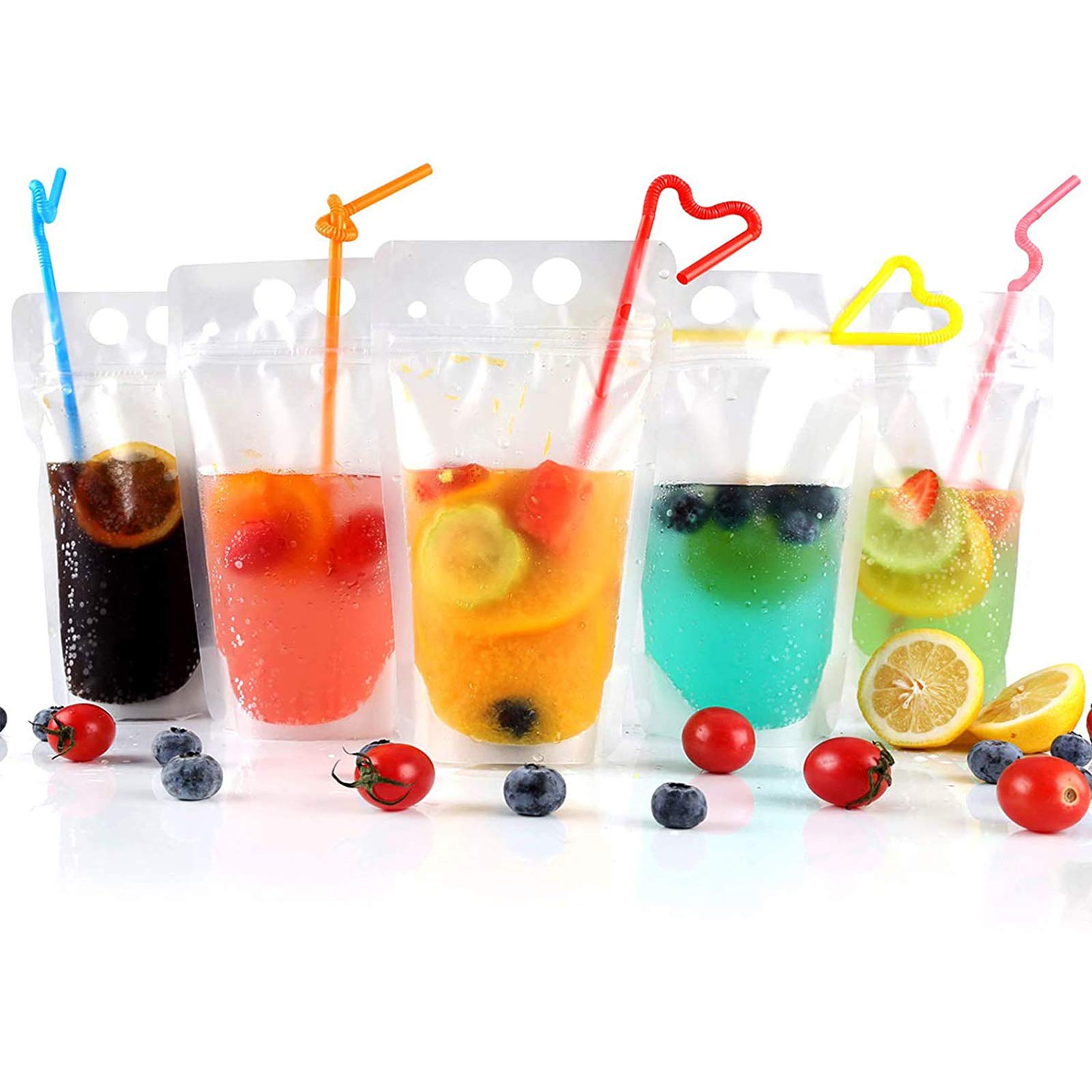 Amazon.co.jp: 【100枚】500ml ジュース飲料袋 大容量 保存バッグ 