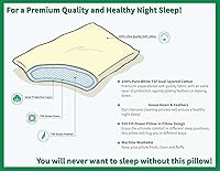 Vista 3 de Zisa Dreams Premium Down and Feather Pillow for Best Head/Neck Support & Comfort, 100% Dual-Layered Cotton with 550 Fill Power Down