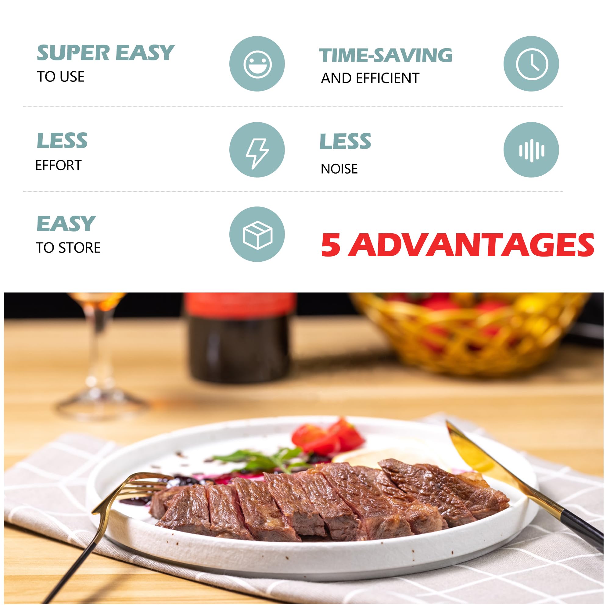 Handelsübliche manuelle Fleischklopfer, robuster Fleischwürfel, schnell und einfach für Rindfleisch, Huhn, Steak, Flachwerkzeug, Aluminiumlegierung, zum Anklemmen, Rollwürfel, Werkzeug,