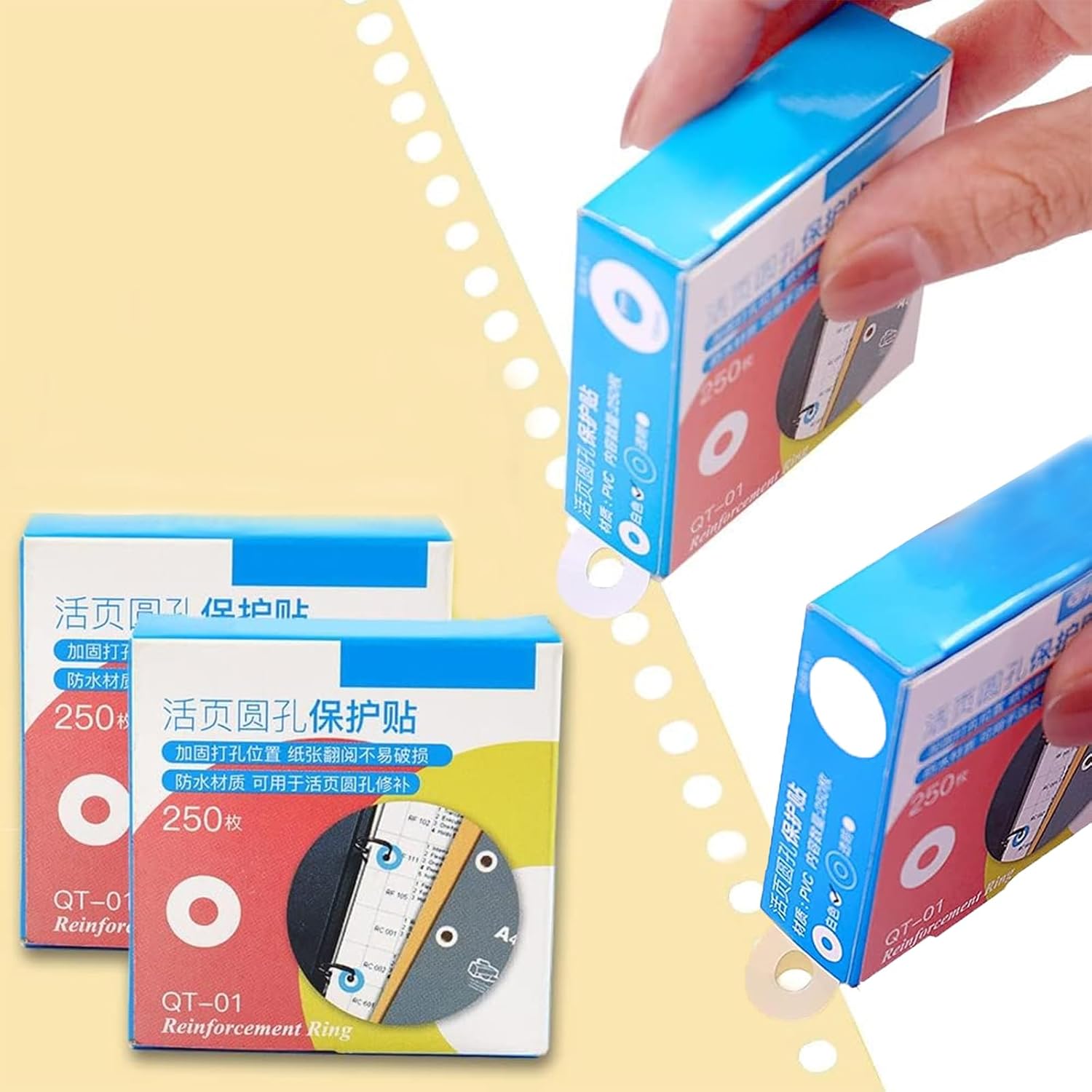 1000 Pcs Hole Punch Reinforcement Stickers, Hole Reinforcers for Paper