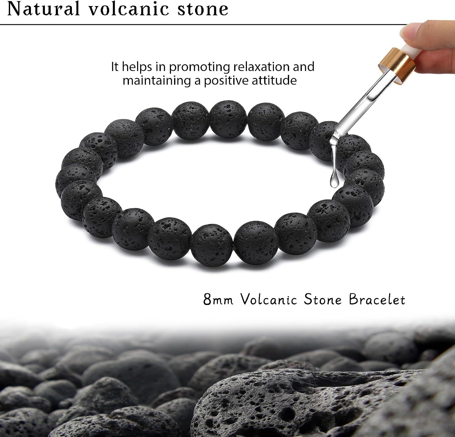 MEDOJO 16 Pcs Crystal Stone Bracelets Set for Women Men Semi-Precious Gemstones 8mm Round Beads Bracelet Crystal Stone Stretch Bracelets Jewelry