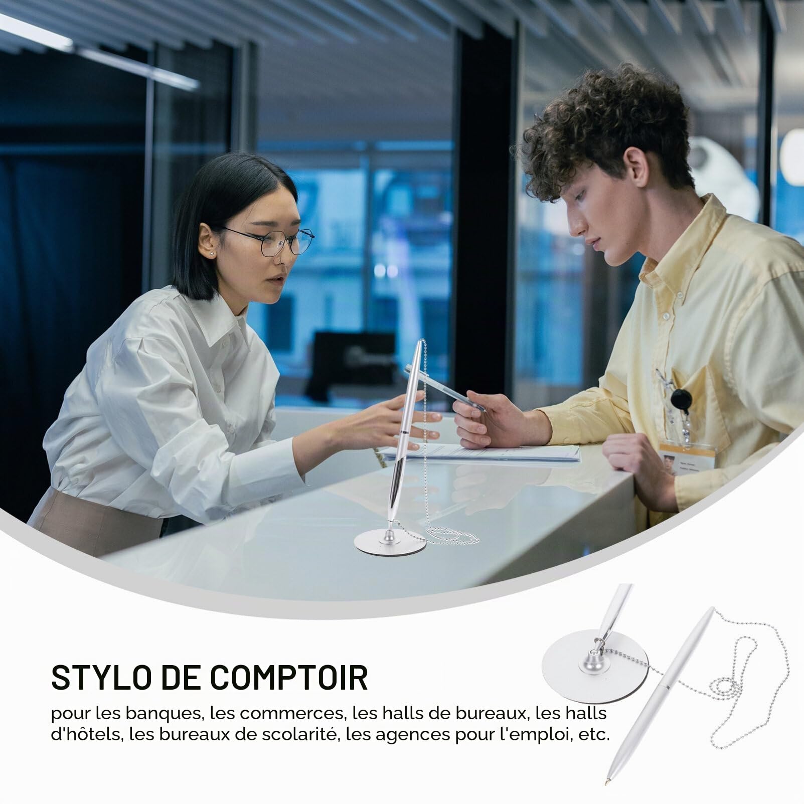 Bureau stylo de signature en métal écriture stylo stylo à bille comptoir élégant pour les fournitures de bureau de l'école à la maison