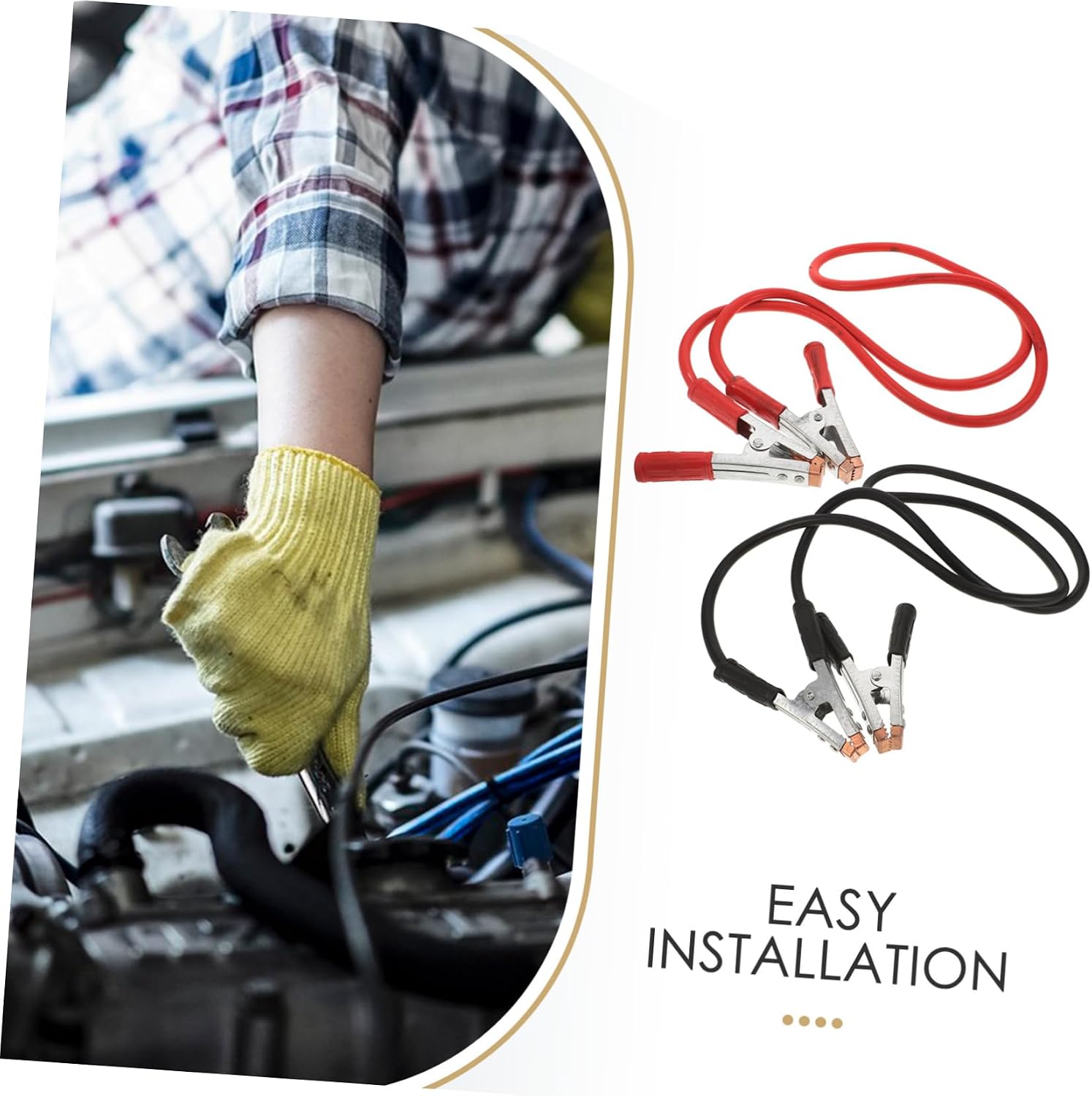 Unomor Take The Jumper Cables Flexible Automotive Battery Cable for Repair Quick Roadside Assistance