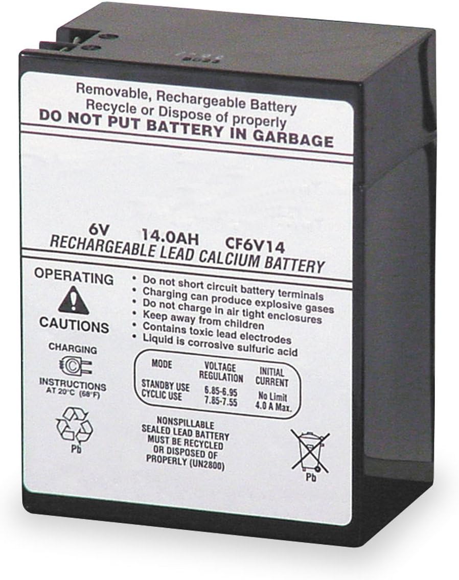 Lithonia Lighting ELB 0614 Emergency Replacement Battery, 6 Volt, Black, 5.55x4.25x2.80
