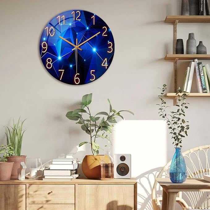 Reloj de Pared Constantplanet Azul 12 Pulgadas Silencioso miniatura 5
