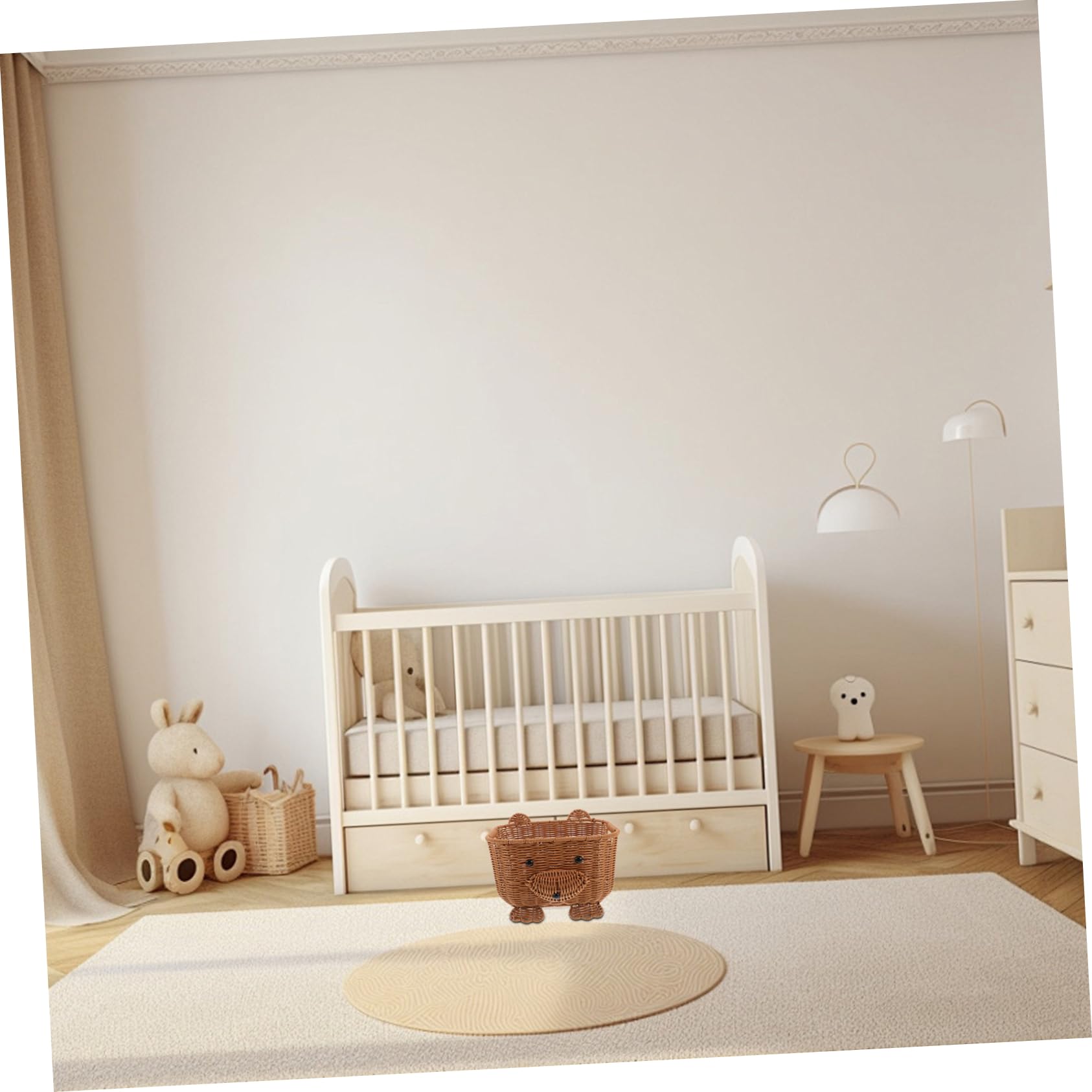 Didiseaon Cestino in Rattan Decorativo per Arredamento Domestico Cesto Portaoggetti Multifunzionale Resistente