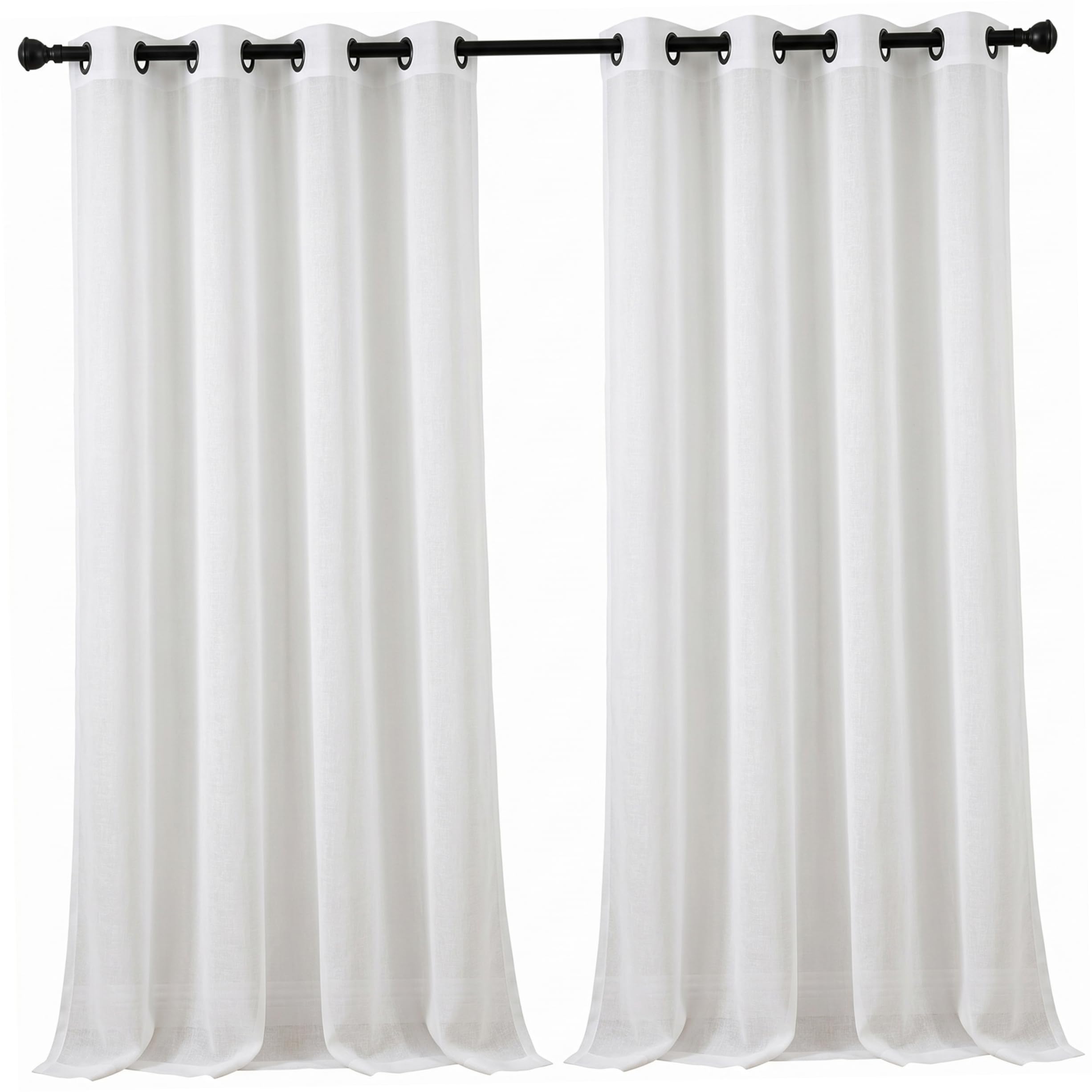 Rideaux blancs 96 pouces lot de 2 voilages transparents