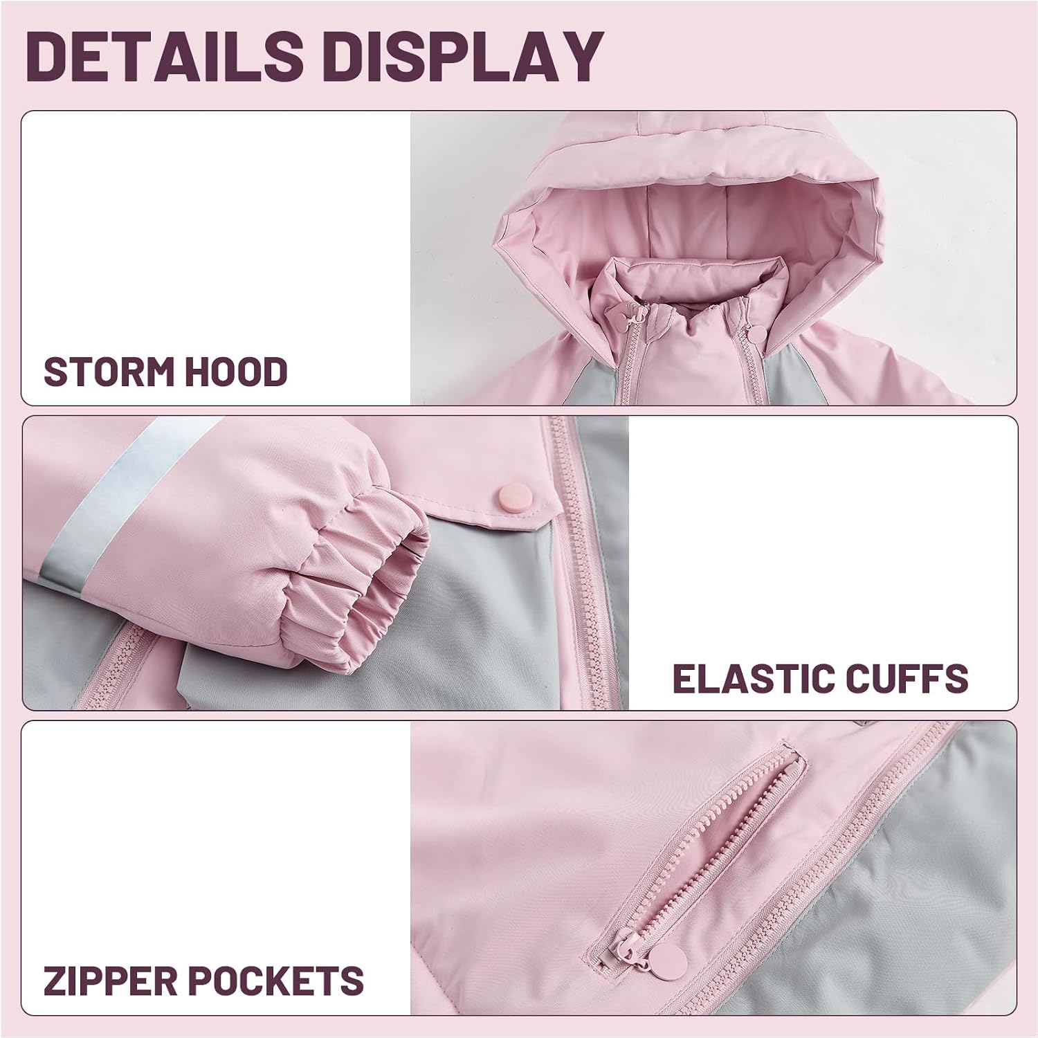 JiAmy Kids 2 Piece Snowsuit Set Winter Hooded Puffer Jacket & Snow Bib Pants Ultralight Outfit Boy Girl Ski Suits