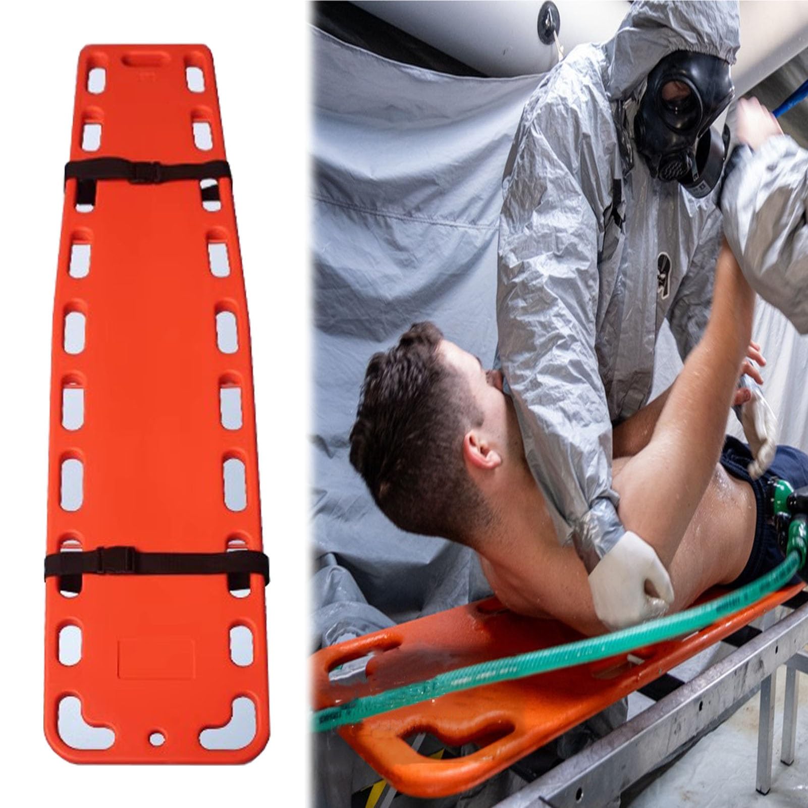 Tabla espinal flotante para rescate acuático e inmovilización de pacientes en emergencias de 72,5"