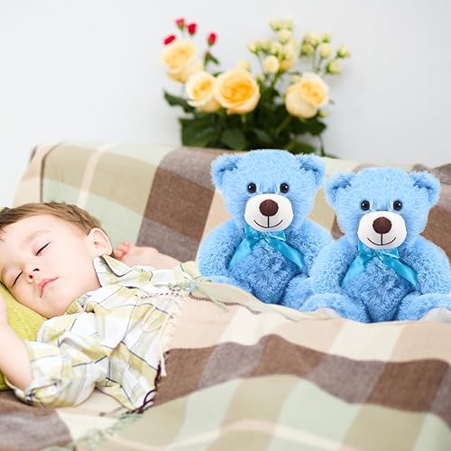 Miniatura 5 de Jenaai 16 piezas de osos de peluche con lazo, regalo de fiesta suave, osos de felpa de 13.8 pulgadas para centros de mesa de baby shower, decoración