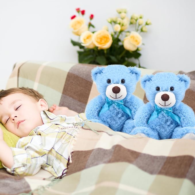 16 Osos de Peluche con Lazo Azul 35 cm Regalo Fiesta miniatura 6