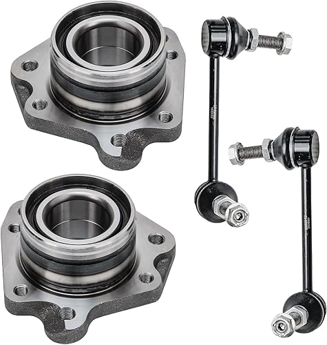 Miniatura 420 de Detroit Axle - Kit de cubos de rodamiento de rueda delantera de 6 piezas para Dodge Dart 2013-2016, Chrysler 200 2015-2017, 2 cojinetes de rueda