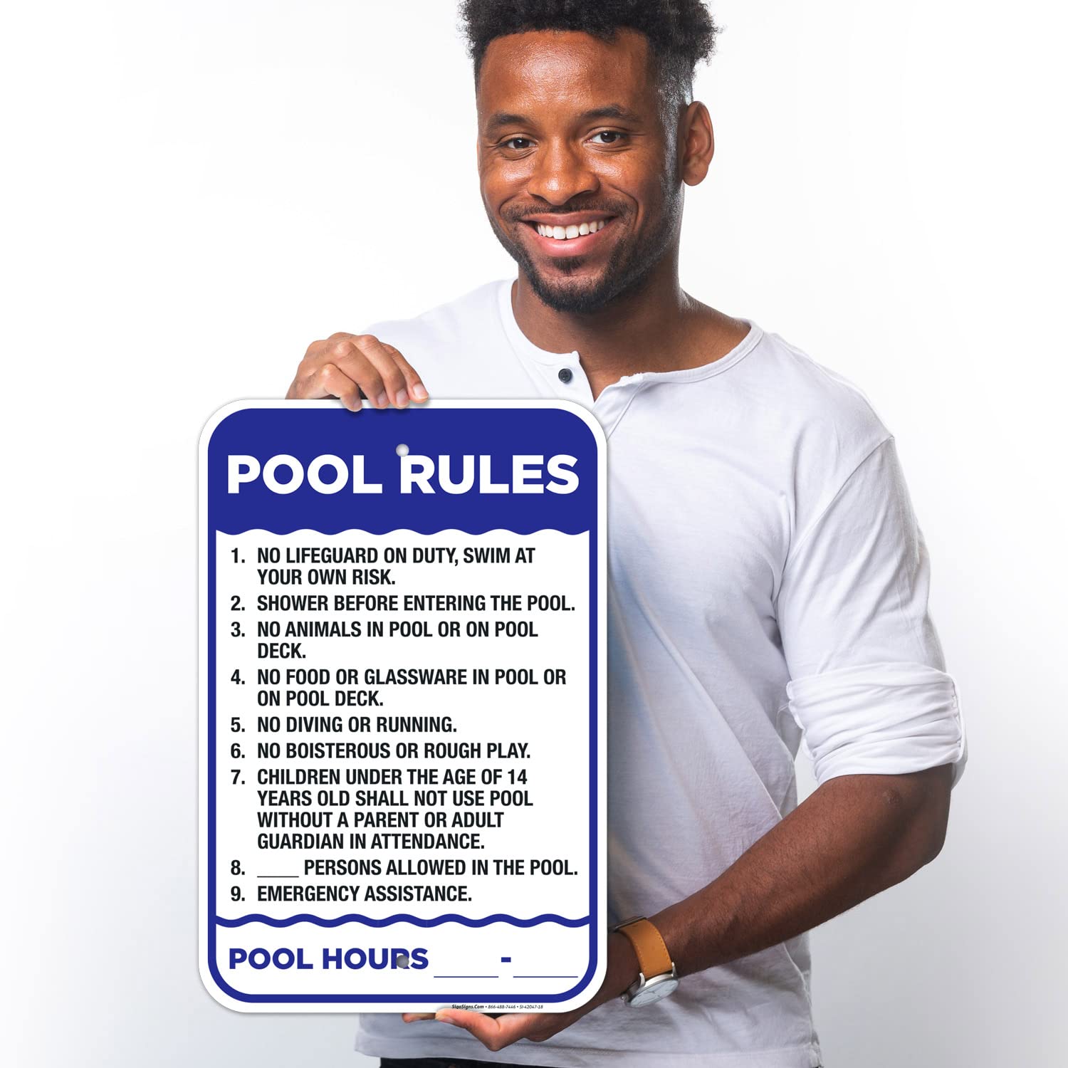 Sigo Signs Pool Rules Sign, 12x18 Inches, Rust Free .063 Aluminum, Fade Resistant, Made in USA by Sigo Signs