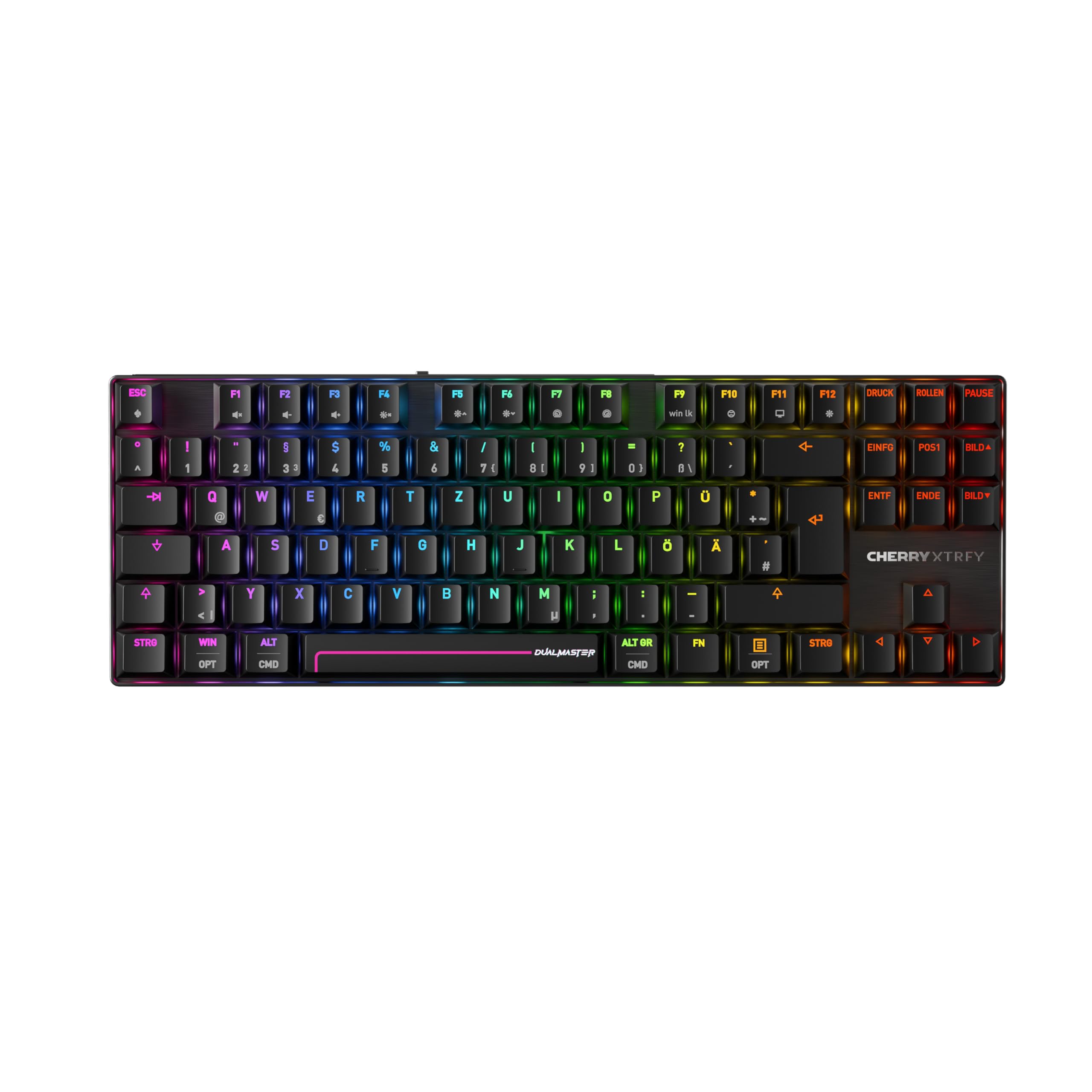 Cherry XTRFY MX 8.2 Pro TMR Wireless, Gaming-Tastatur, DE QWERTZ, Schwarz | Magnetisches/Mechanisches Keyboard, TKL-Format, Anpassbare CHERRY MK CRYSTAL Switches, Hot-Swap, 8000 Hz, PBT-Keycaps