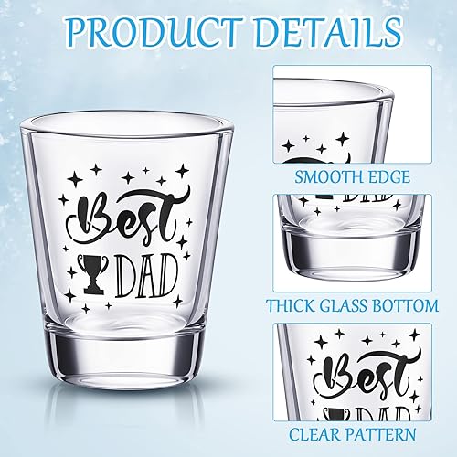Vista 3 de Nuanchu Juego de 12 vasos de chupito de 2 onzas, regalo para aniversario de cumpleaños (papá)