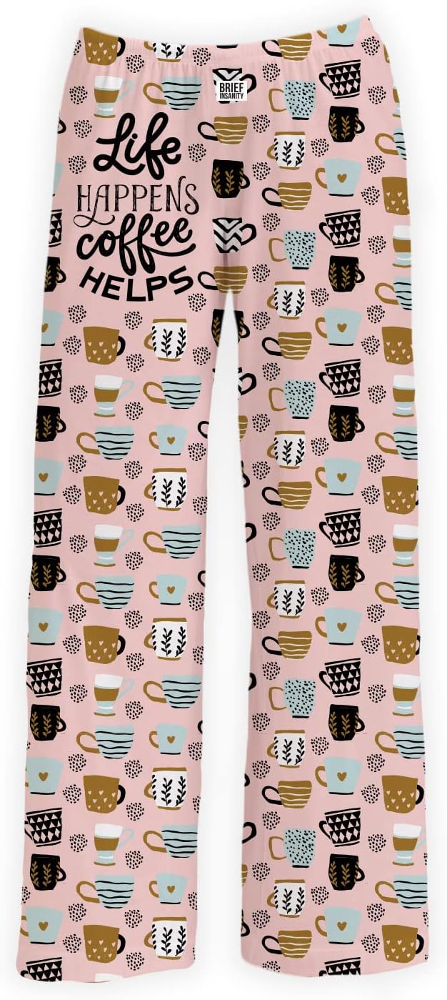 Collections Etc Comfy Coffee Before Talkie Drawstring Lounge Pants - Image 6