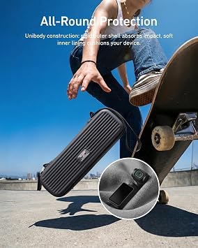 Telesin Osmo Pocket 3/4/4P, Insta360 Luna Ultra Uyumlu Hard EVA Shell Seyahat Çantası | Hard EVA Shell Travel Storage Case (Siyah)
