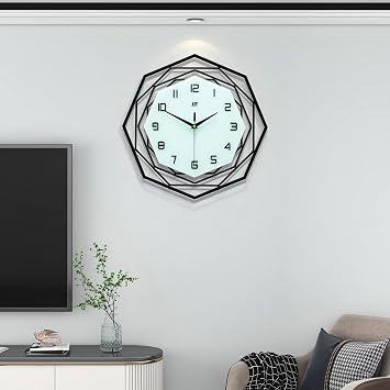 Large Wall Clock for Living Room Decor Modern Big Wall Clock for Kitchen Bedroom Home Decoration Extra Giant Black Clock Battery Operated for Dining Room Bathroom Office Decorative 18 Inch
