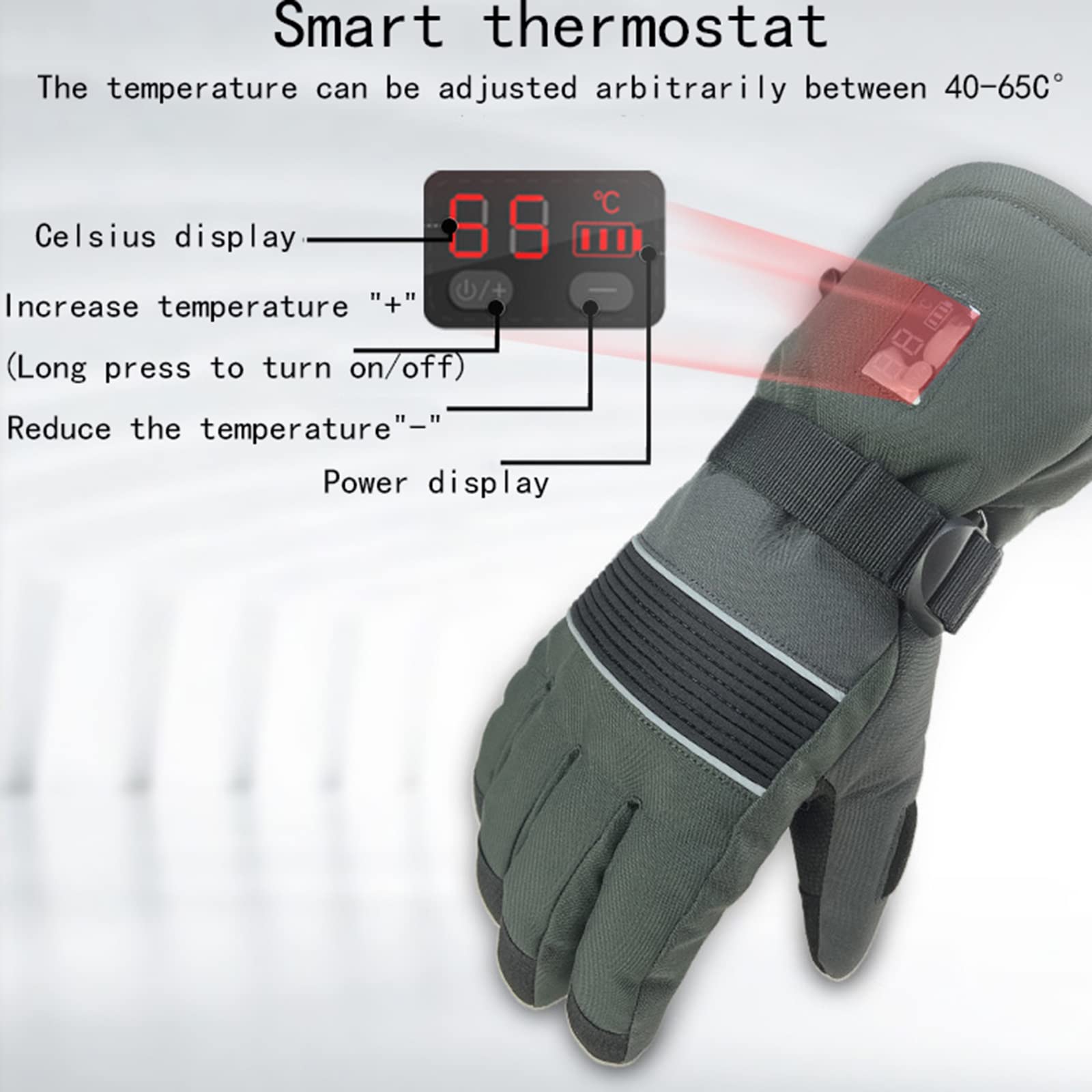 CHEWYNP Guantes térmicos para Hombres y Mujeres Guantes de Bicicleta eléctrica, Guantes térmicos con Dedo de Pantalla táctil, Guantes térmicos Calentadores de Manos para Motociclismo, Esqu
