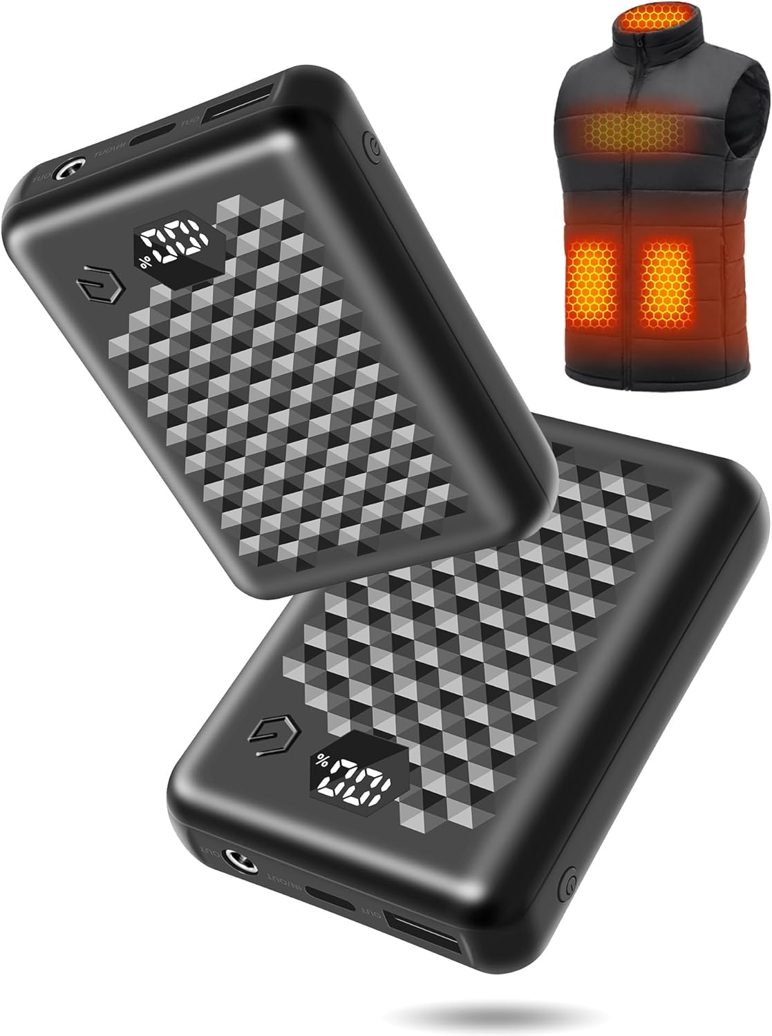 Wulcea Men Graphene Heated Vest + 2 Power Banks