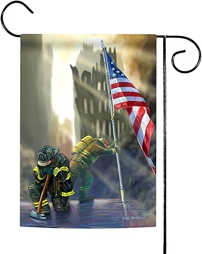 Toland Home Garden 1110236 Bandera patriótica de héroes estadounidenses de 12 x 18 pulgadas, bandera patriótica de doble cara para jardín al aire