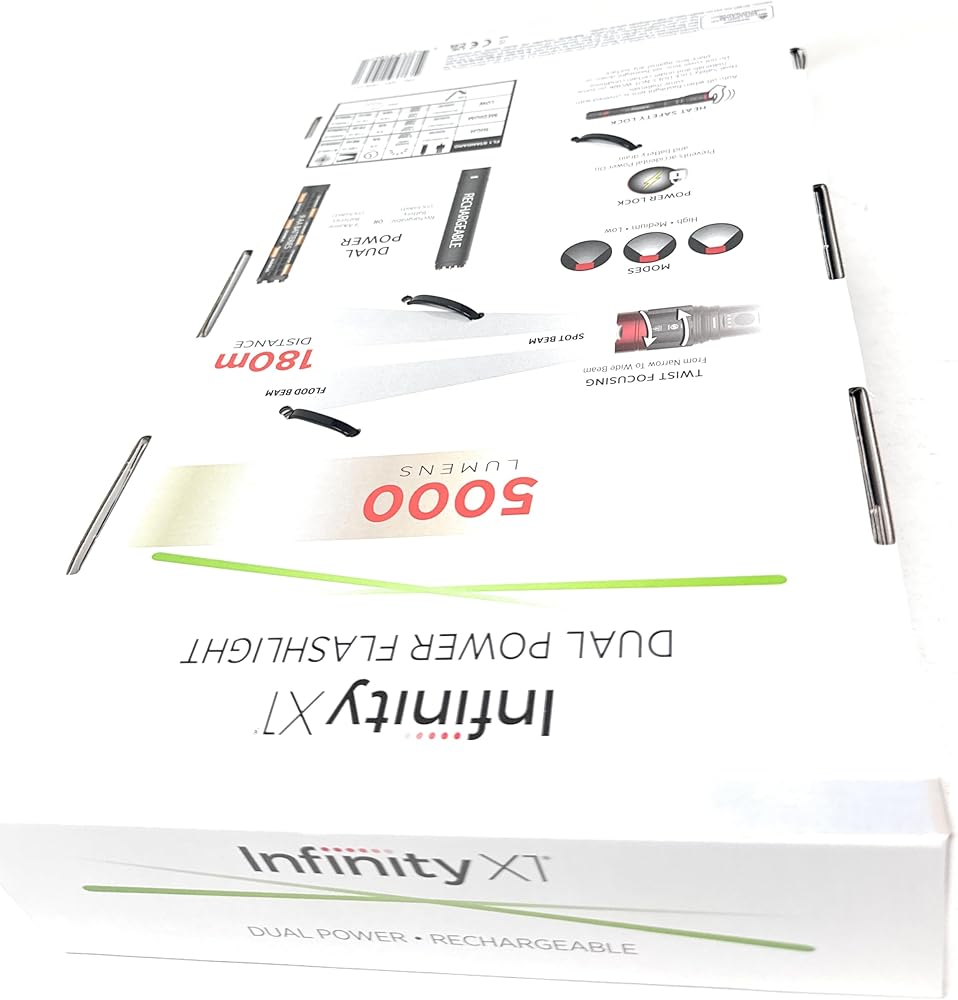 Infinity X1 Lampe Torche LED Rechargeable à Double Infinity X1 Lampe Torche LED Rechargeable à Double