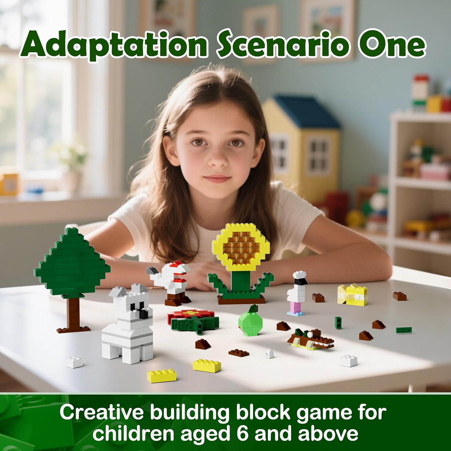 360 Piece White Classic Building Blocks Bulk, 7 Sizes Building Bricks Assortment Pack, Compatible with Lego Parts and Pieces (Brown) - Image 4