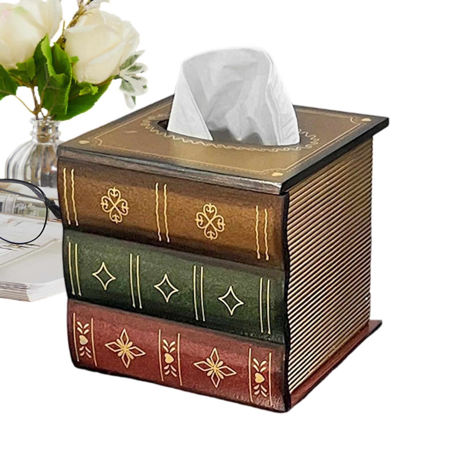Porte-serviettes vintage livre carré idéal pour tables de mariage et commodes