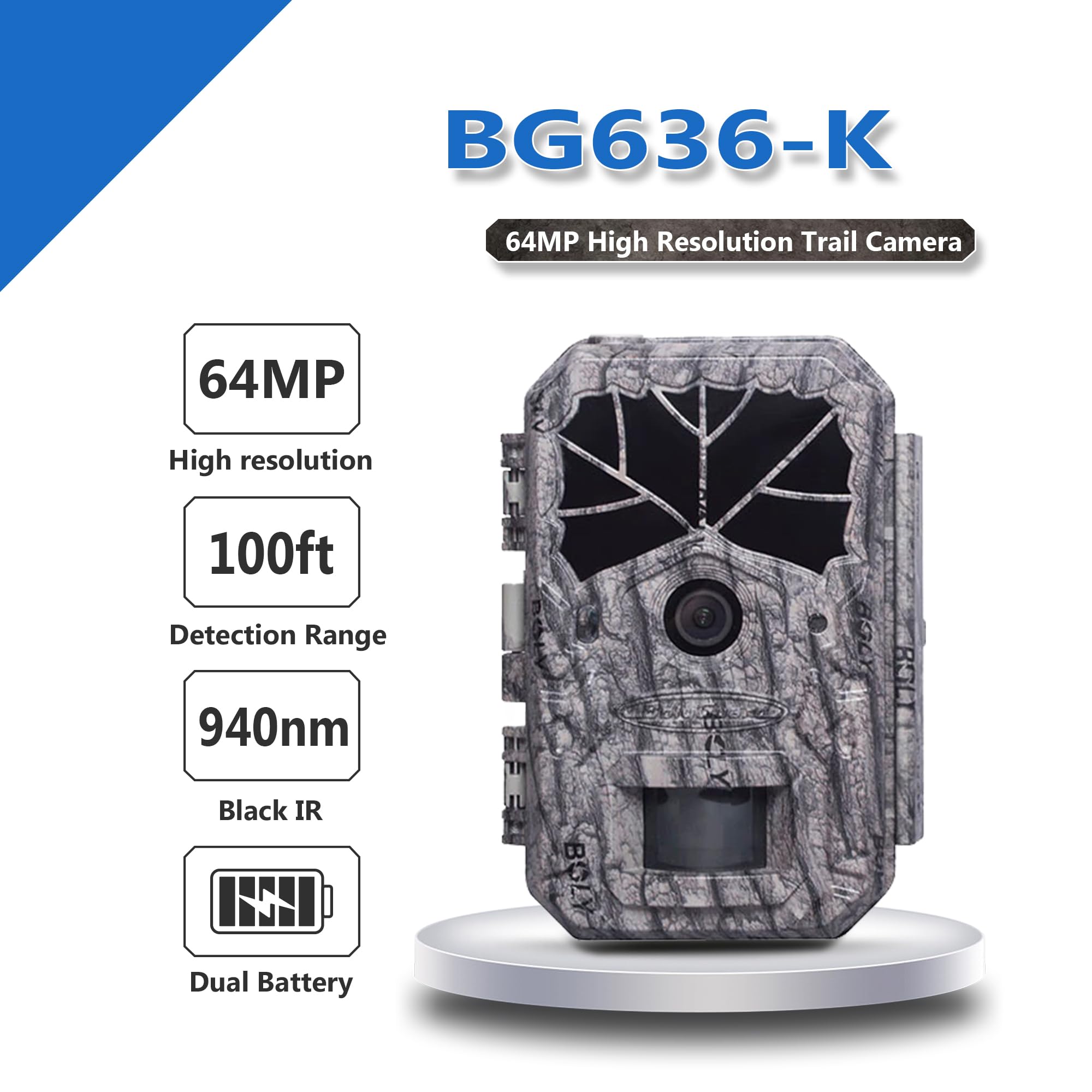 BolyGuard 64MP 1080P Hunting Game Camera with 940nm Invisible IR No Glow Trail Camera Scouting Wildlife Monitoring for Outdoor Security Surveillance(BG636-K)