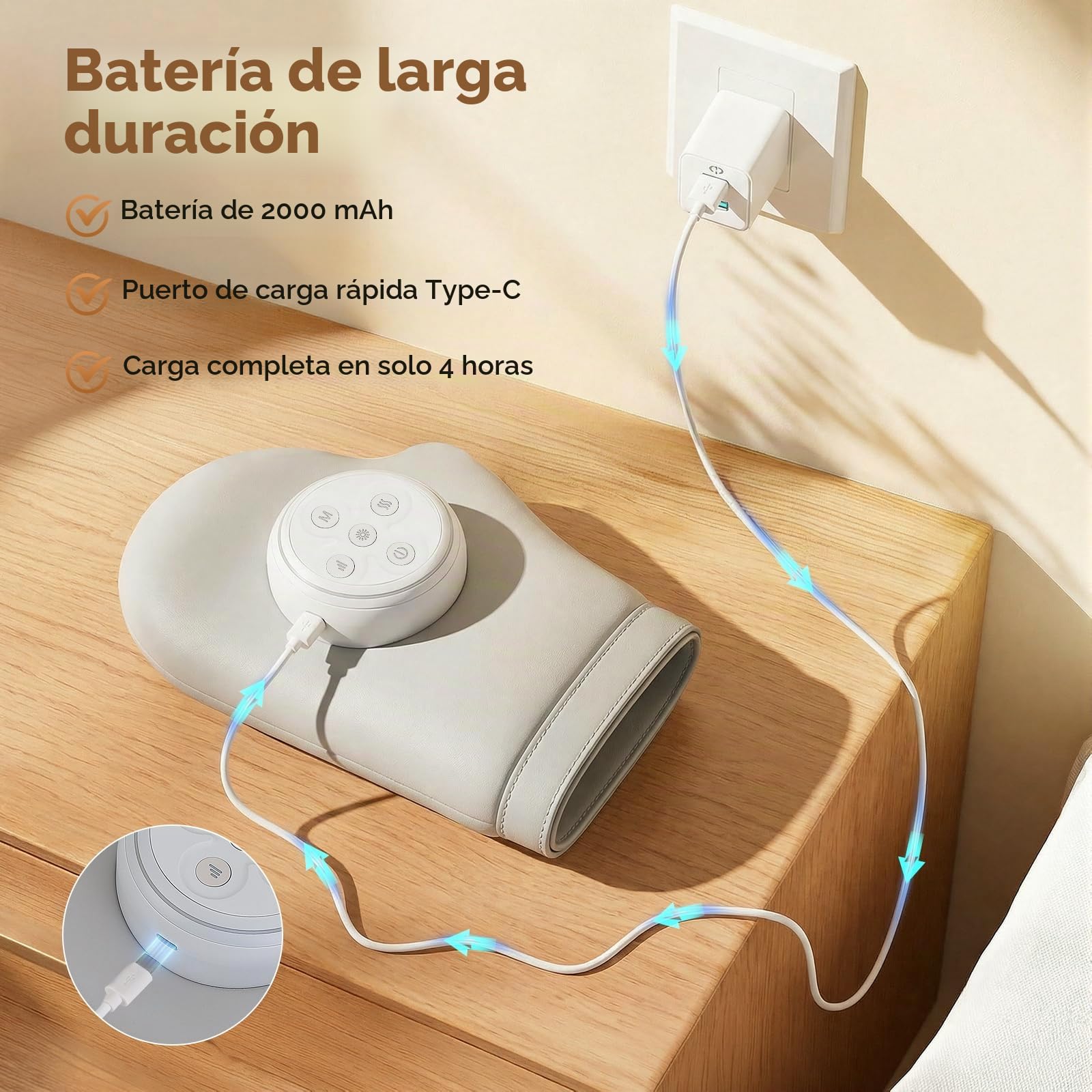 masajeador de manos con calor y compresión,masajeador eléctrico inalámbrico masajeador manos artrosis para la artritis y el síndrome del túnel carpiano,3modos de masaje y 5 niveles de temperatura