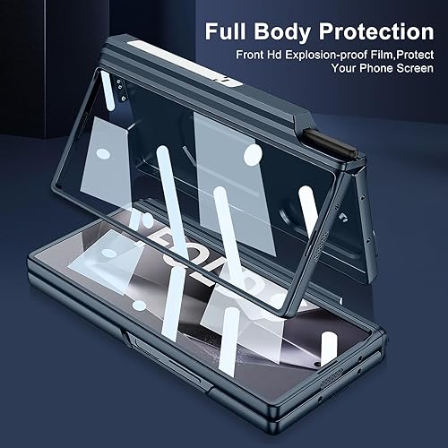 Miniatura 83 de DOOTOO - Funda para Samsung Galaxy Z Fold 6 con soporte de anillo, Z Fold6 S Pen con soporte y cubierta deslizante para cámara y protector