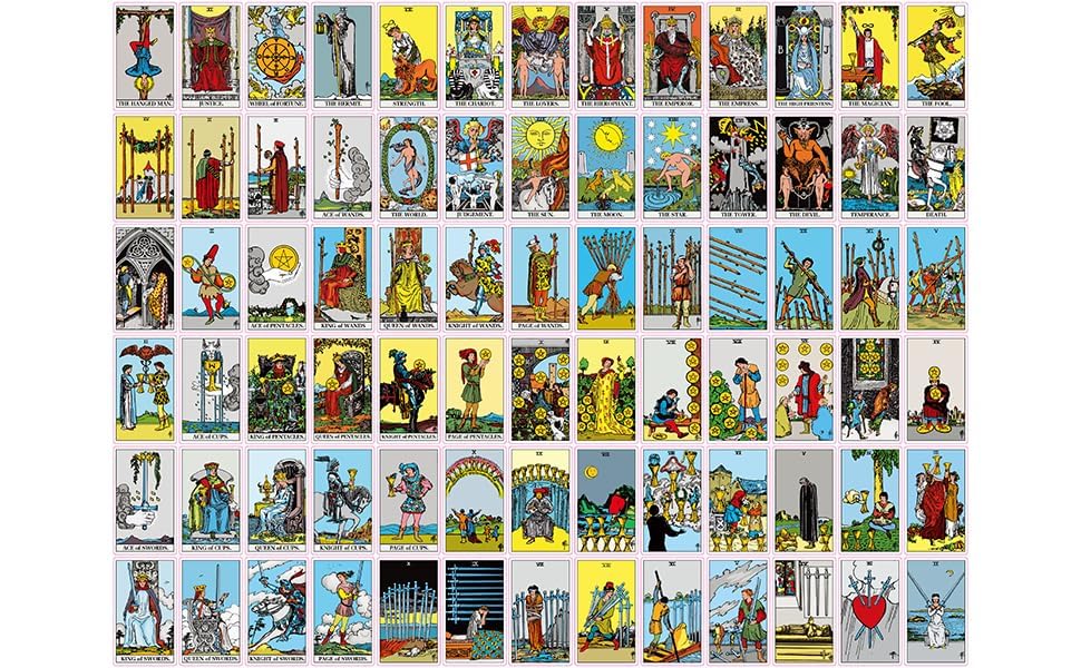 Image of The Rider Tarot Oracle Tarot Cards in A Tin A 78-Card Deck with Guidebook Gilded Golden (Limited Edition) 400 GSM Gold Core Cardstock for Adults (The Rider Gold Foil)
