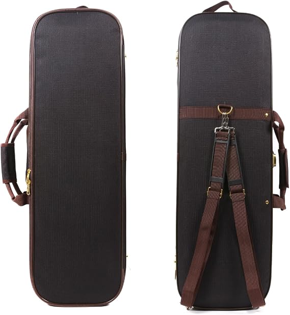 Violin Case 4/4 Full Size Hard Shell with Straps- Wooden Struction, Oxford Oblong Case for 4/4 Violin, Ideal for Students and Travel
